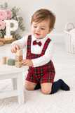 Conjunto xadrez vermelho  menino 6-12-18M