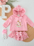 Conjunto Unicórnio Encantado Rosa – Camisola com Capuz e Tapa-Fraldas 6-36M