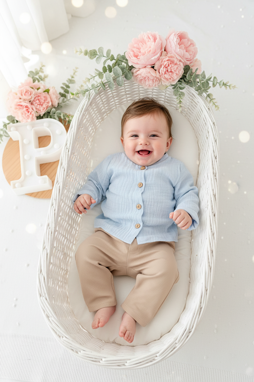 Conjunto menino: camisa musselina e calças