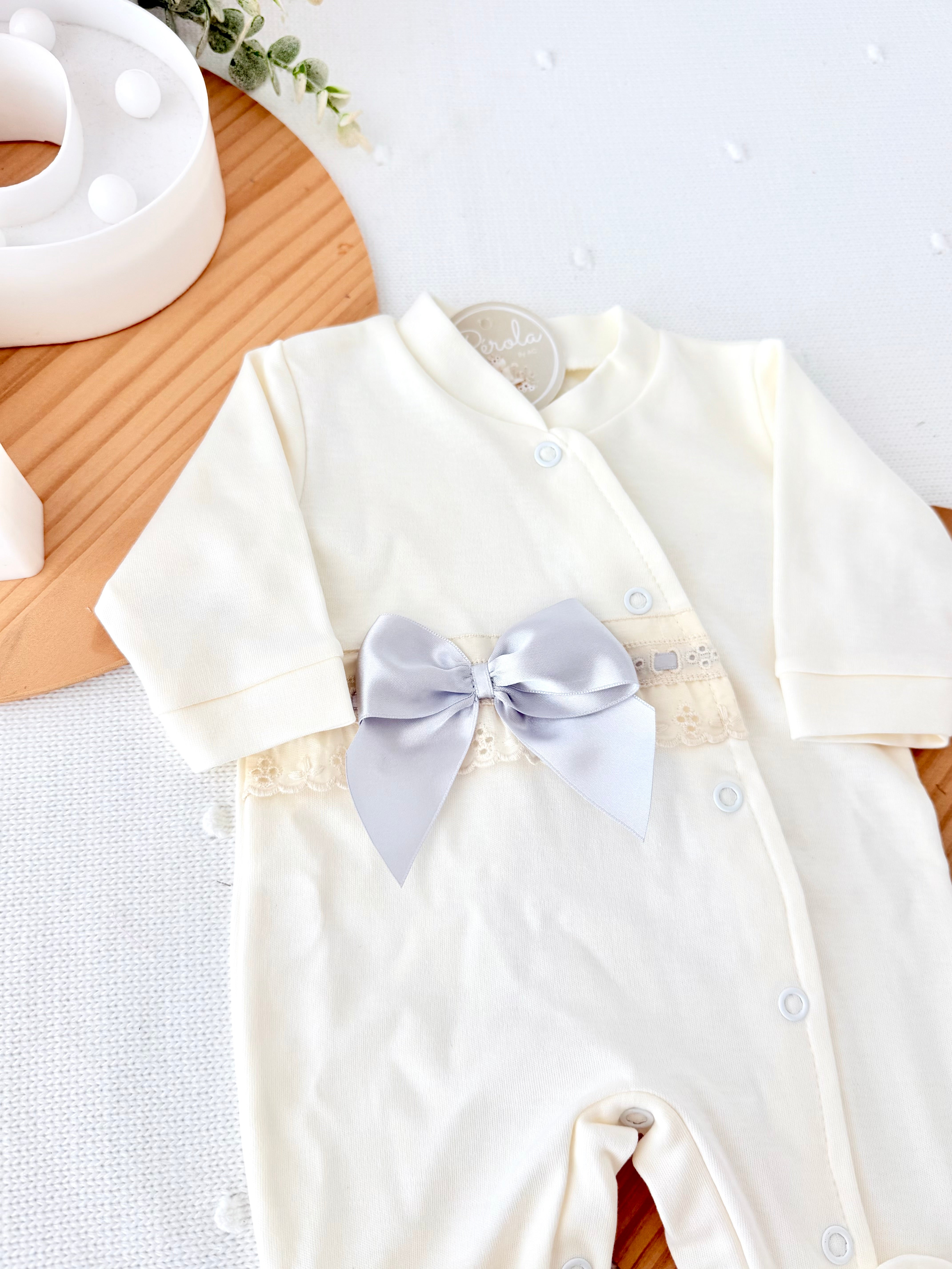 Babygrow pérola com renda
