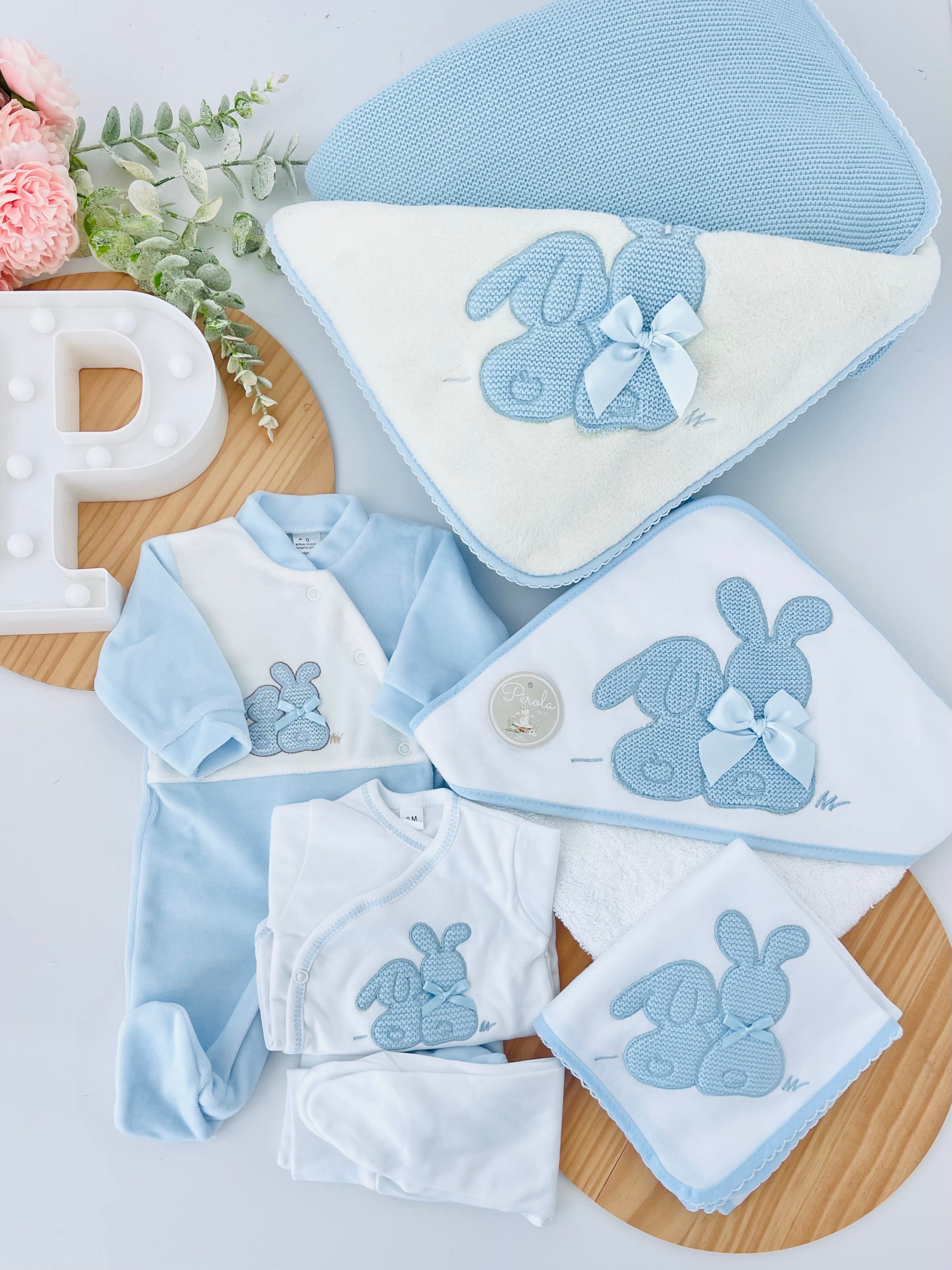 Babygrow tema coelhinhos em malha