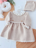Vestido e touca bege - Outono Inverno