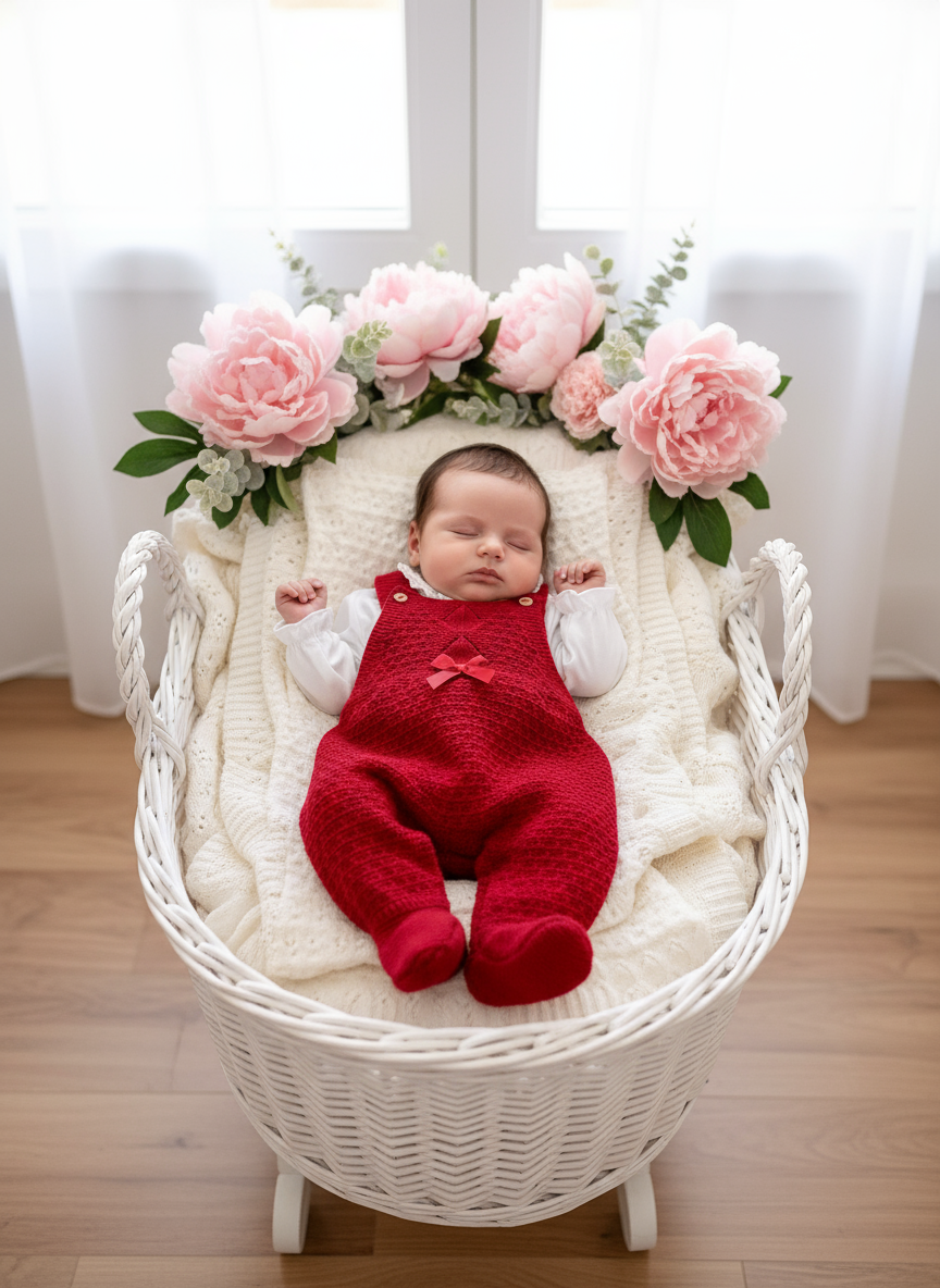 Saída maternidade em vermelho menina- Outono Inverno