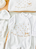 Conjunto primeira roupinha bolinhas veludo