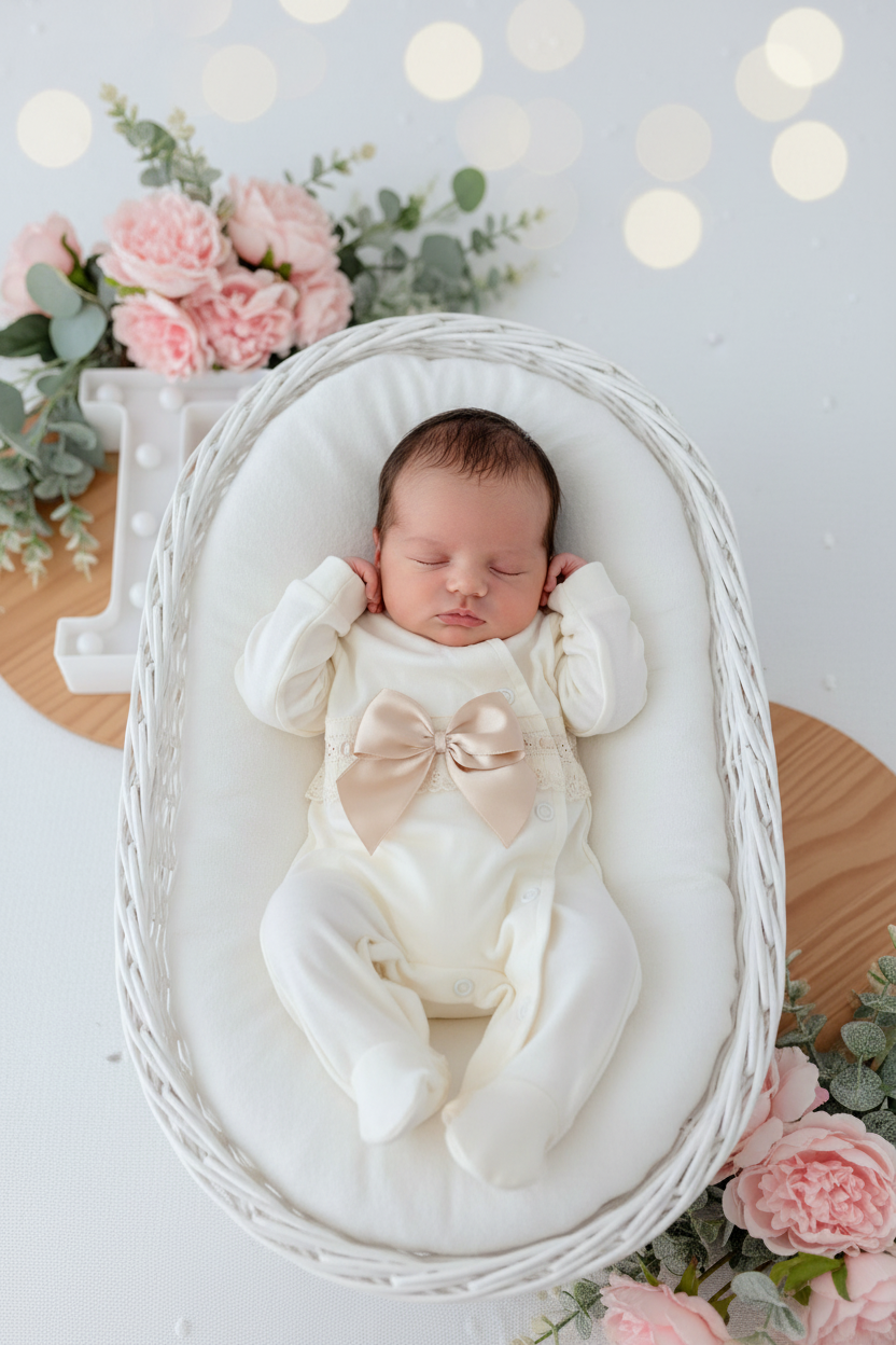 Babygrow pérola com renda