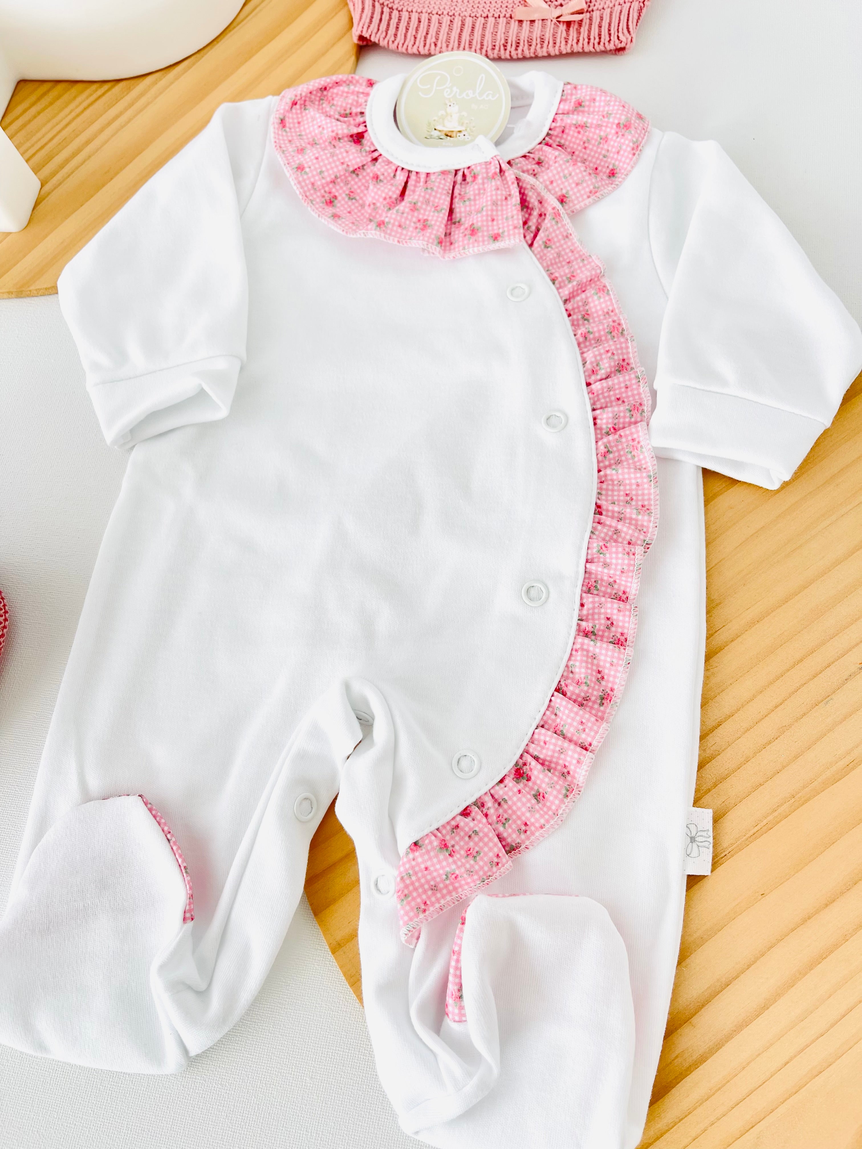 Babygrow em algodão - tema flores