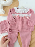 Conjunto rendinha: camisola, touca e calças Primavera Verão