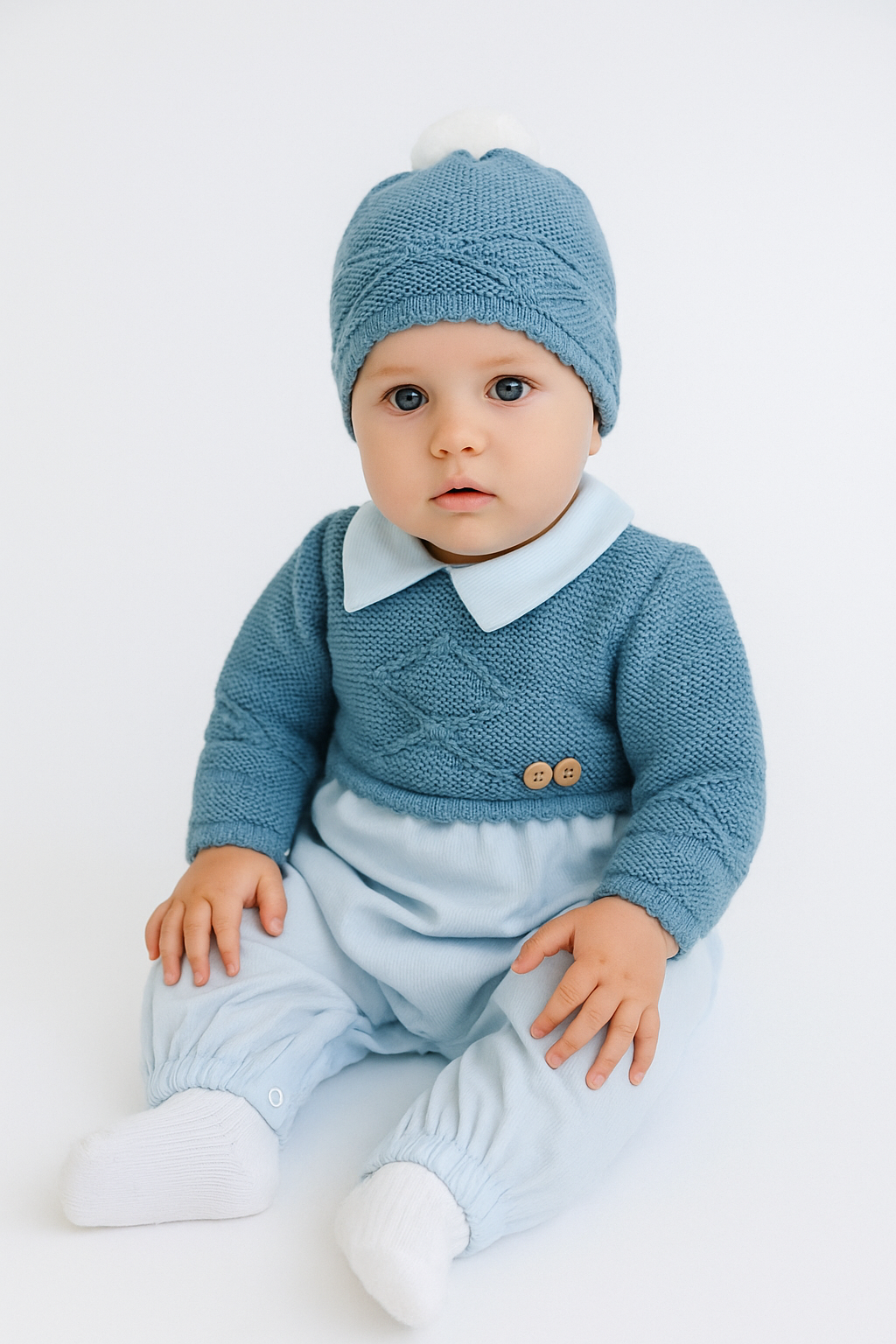 Conjunto quentinho: macacão e gorro