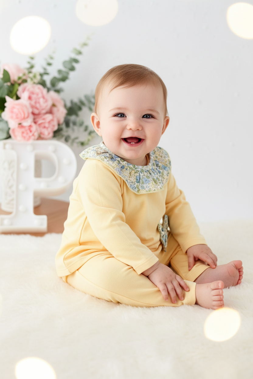 Fato de treino amarelo com golinha 6-18M