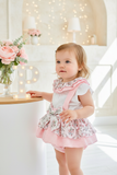 Conjunto Leonor: saia/tapa fraldas e blusa 6-36M
