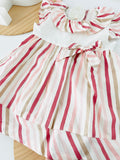 Vestido riscas em pérola