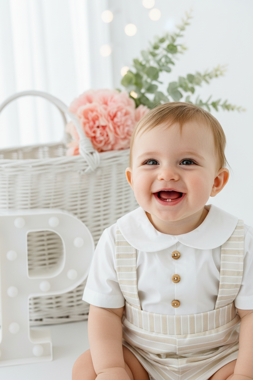 Conjunto pérola menino: fofo e camisa