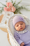 Babygrow lilás tema flores em VELUDO