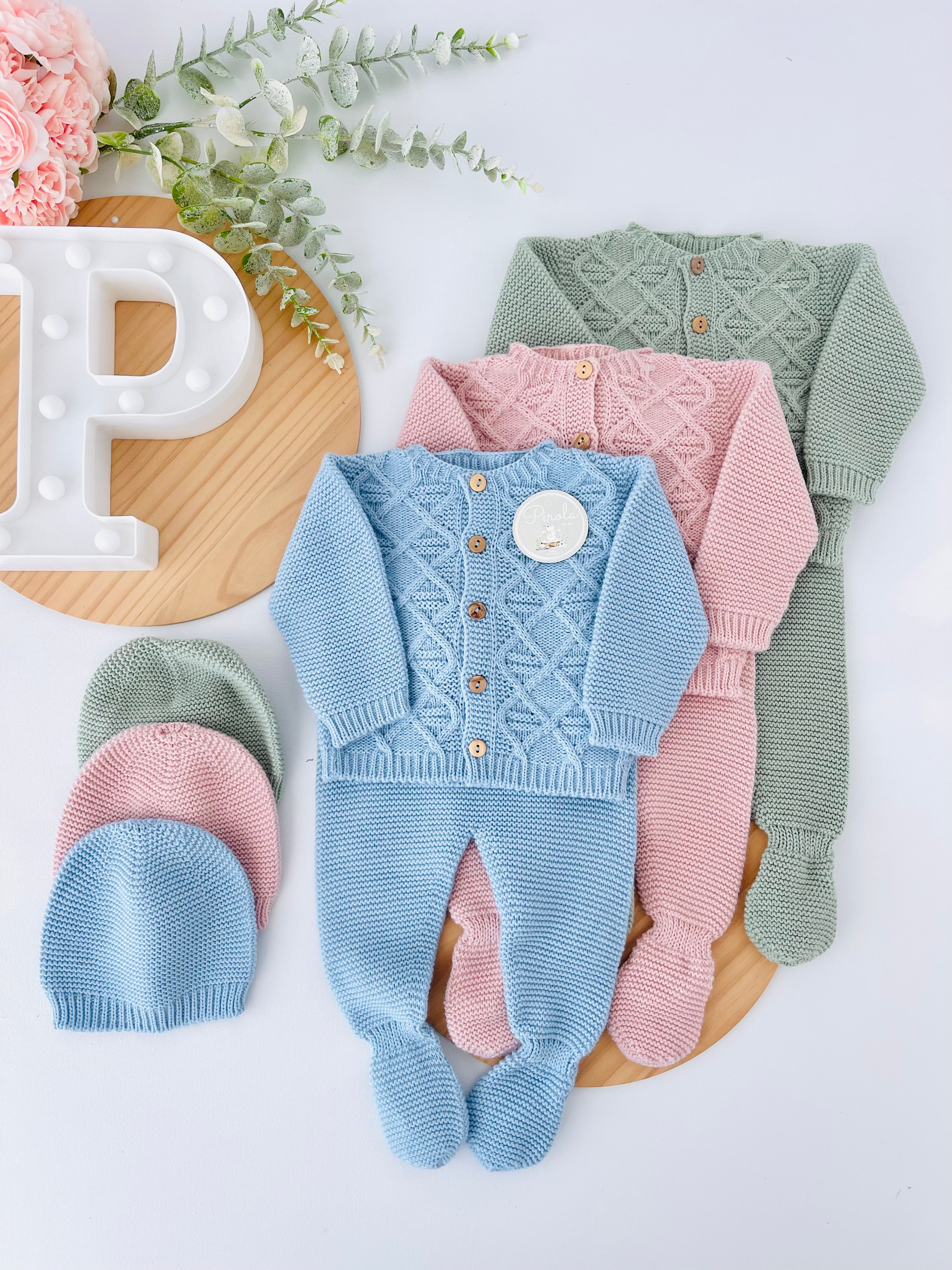 Conjunto casaco, calças e gorro- Outono/Inverno 1/3M 3/6M