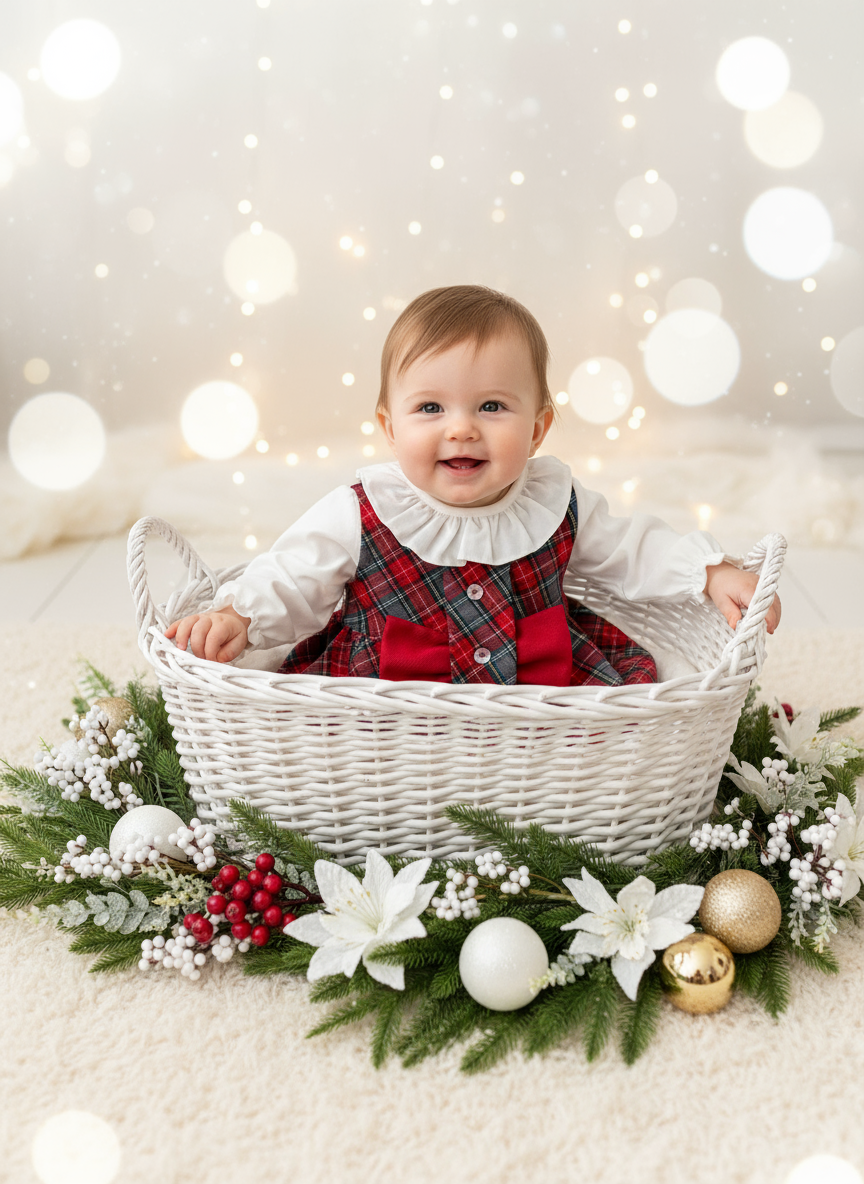 Conjunto laço: vestido xadrez  e camisa