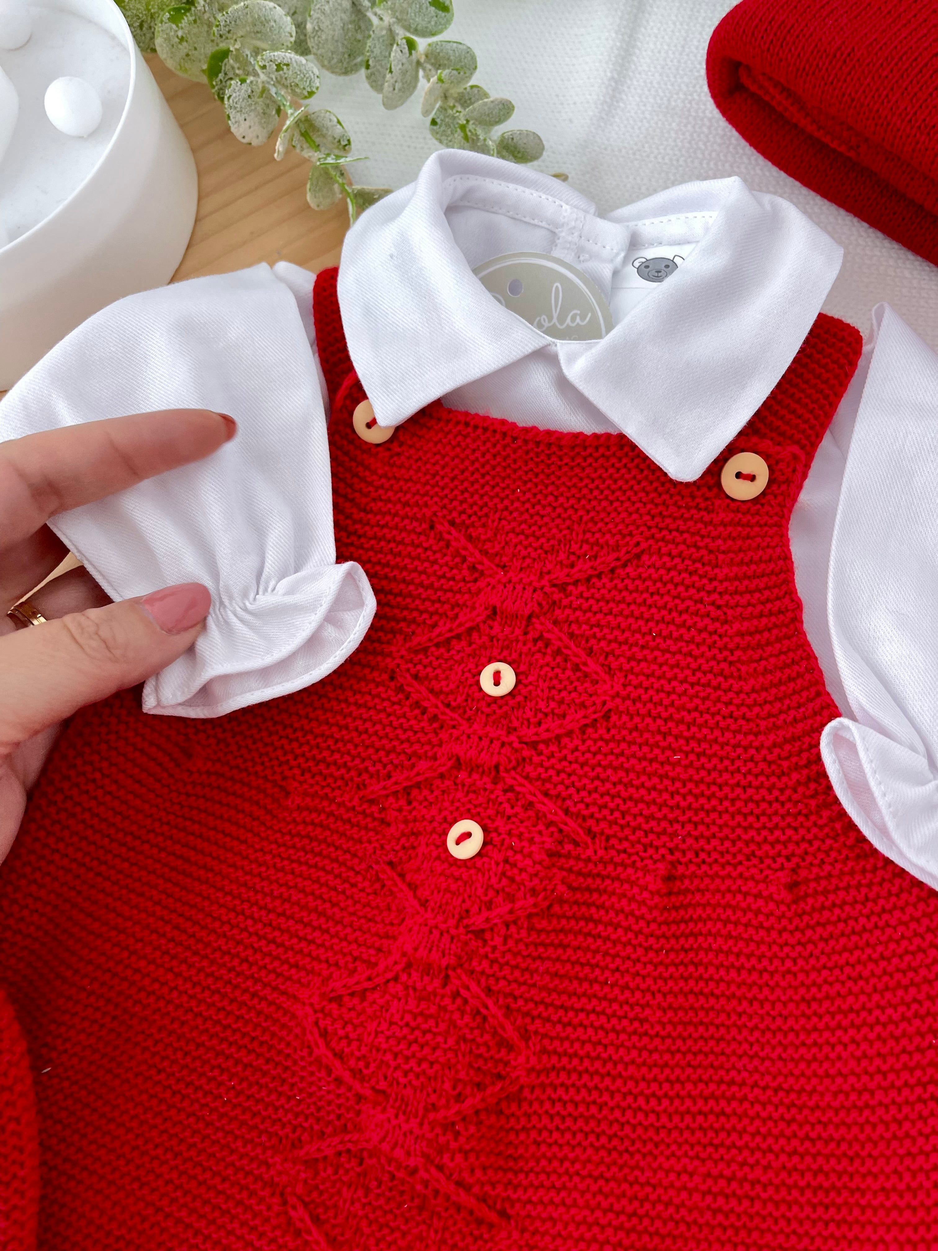 Saída maternidade menino vermelho- Outono/Inverno