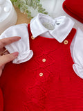 Saída maternidade menino vermelho- Outono/Inverno