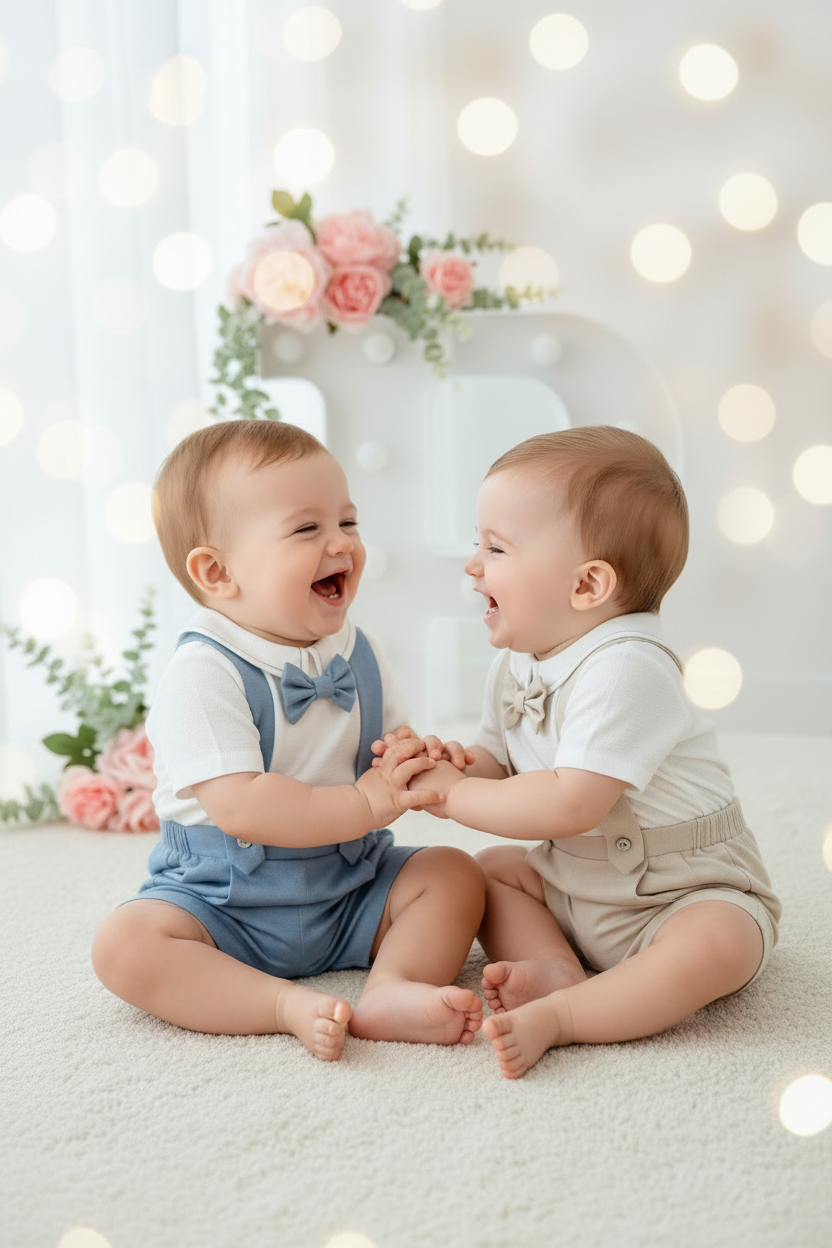 Conjunto especial cerimónia para menino: calções, camisa e laço