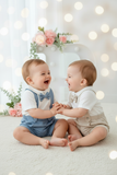 Conjunto especial cerimónia para menino: calções, camisa e laço