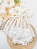 Conjunto cerimónia bege menina