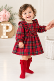 Vestido xadrez vermelho menina- 6-12-18M