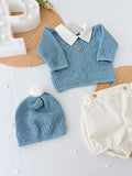 Conjunto Azulão: Camisola,gorro e calções - Primavera Verão