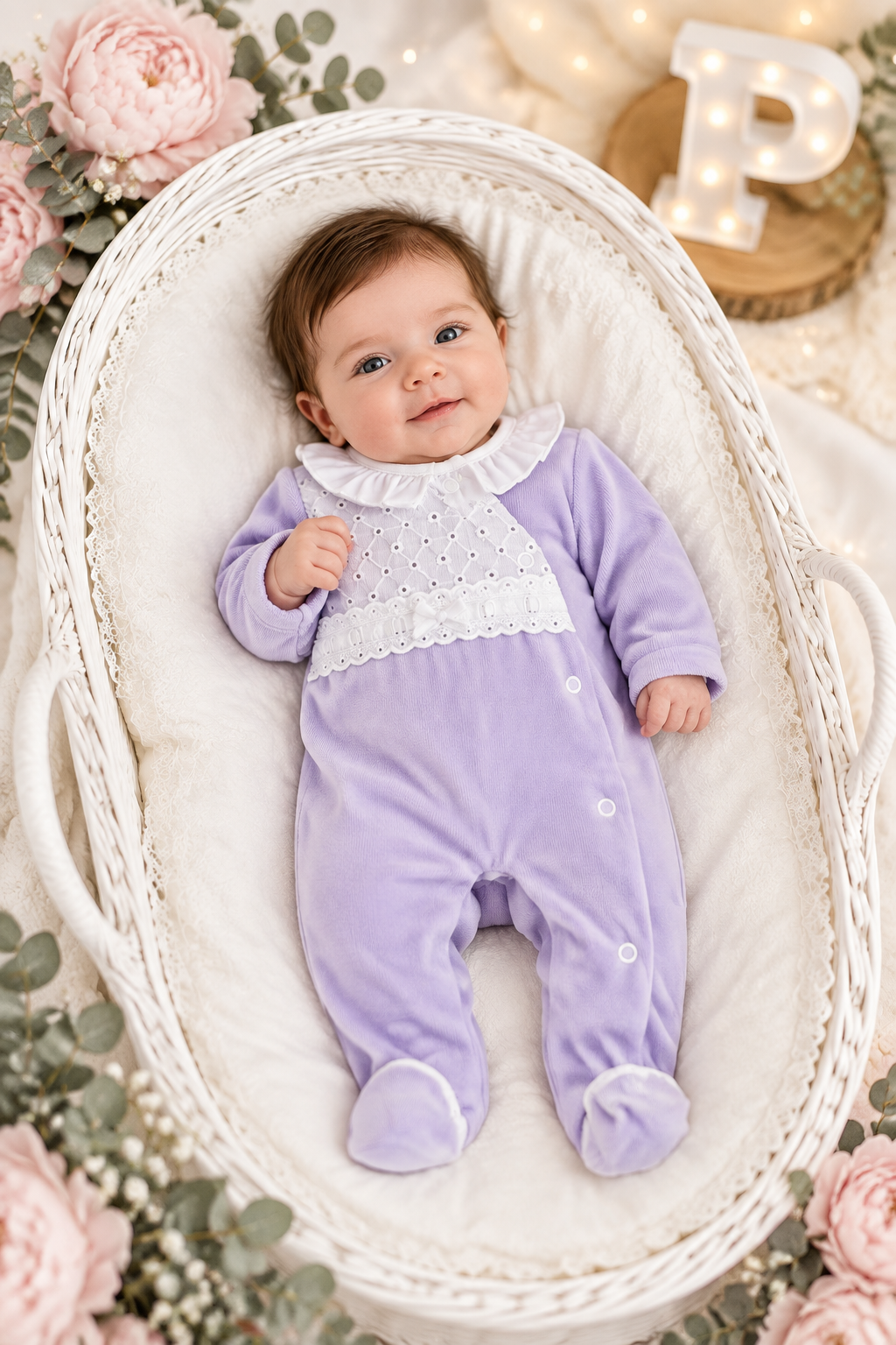 Babygrow veludo renda