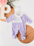 Babygrow veludo renda