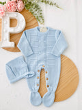 Saída de maternidade quadradinhos: Babygrow e touca