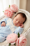 Babygrow Veludo Bebé com Estrelas Bordadas - Recém-Nascido