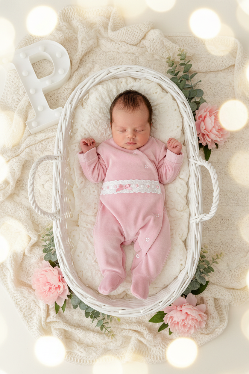 Babygrow veludo fita em renda