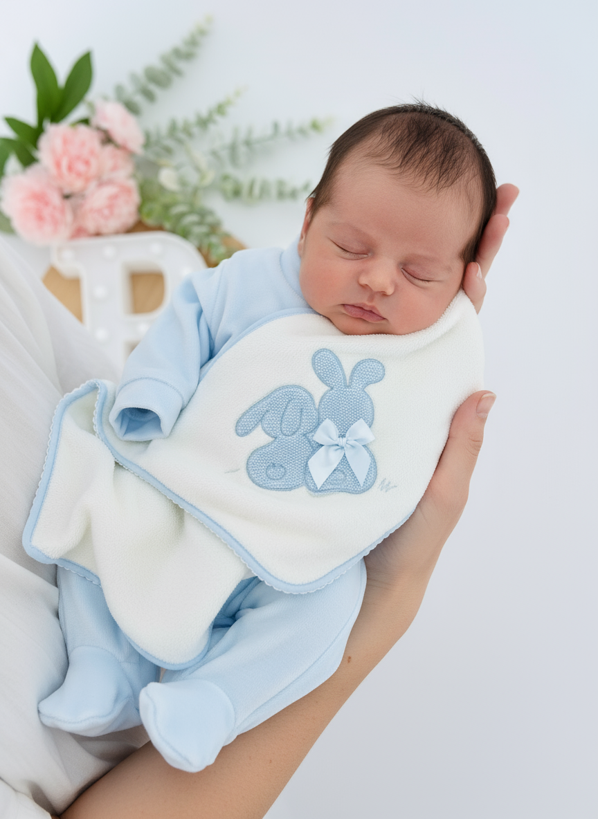 Babygrow tema coelhinhos em malha