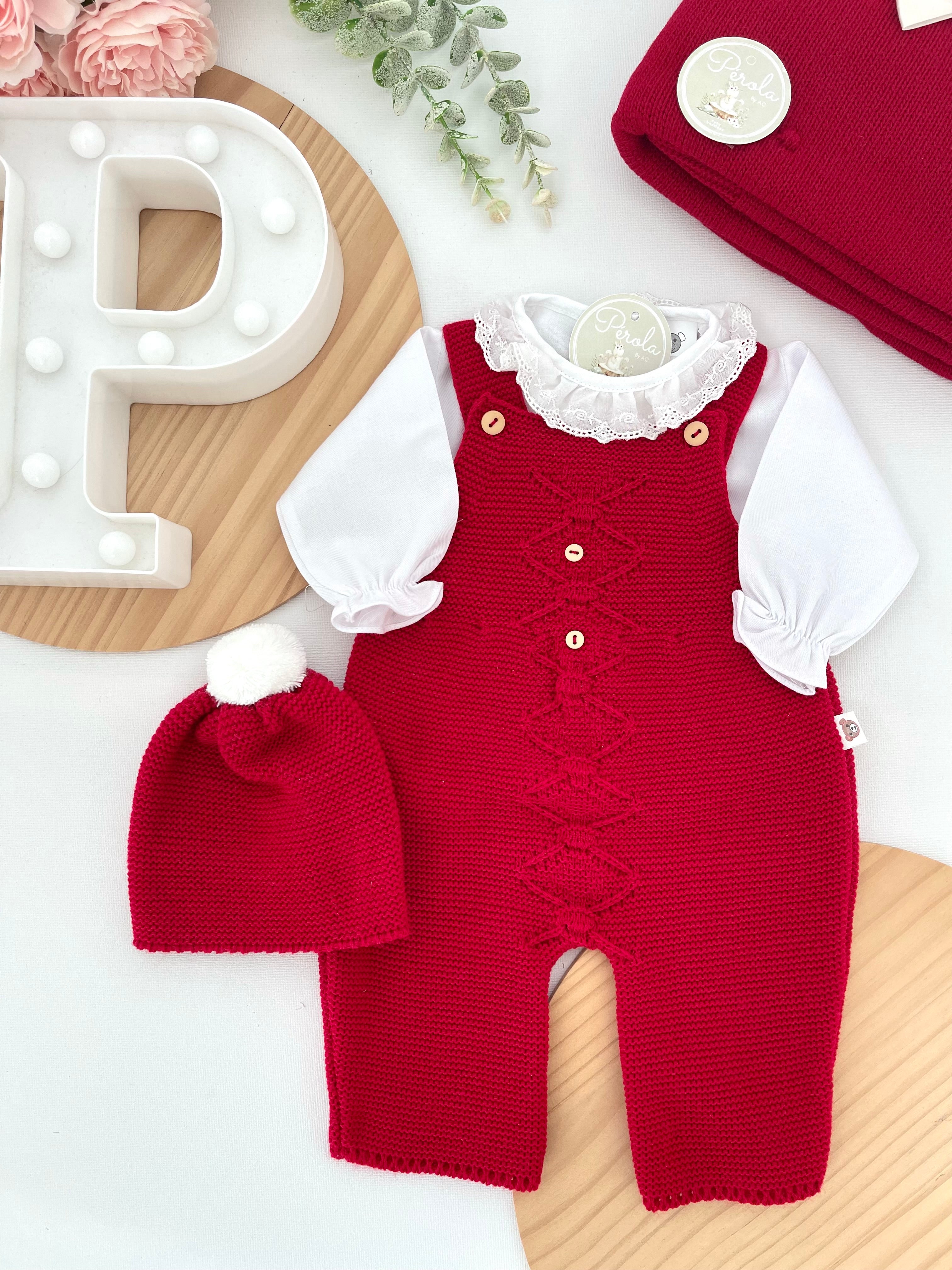 Saída maternidade vermelho menina Outono Inverno