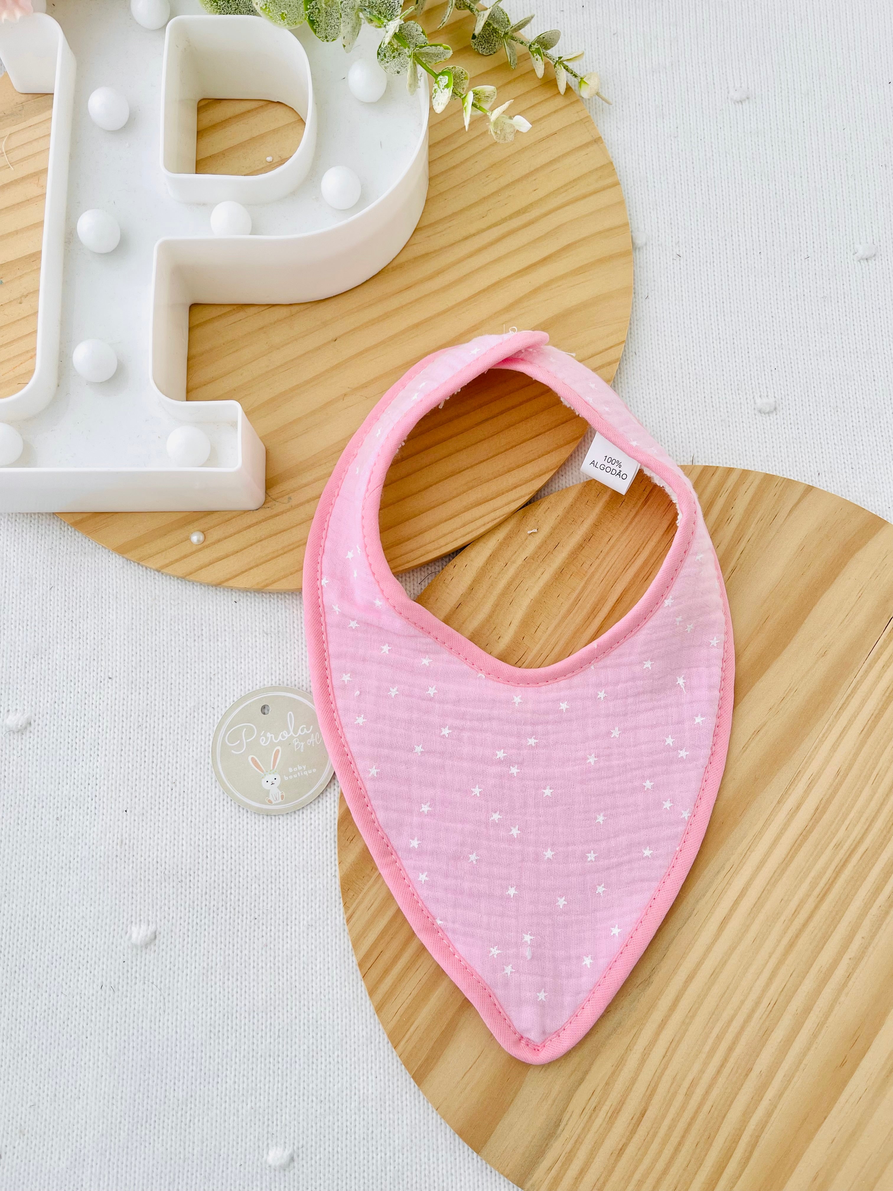 Babete triângulo estrelinhas musselina