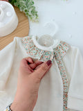Babygrow tema flores em VELUDO pérola
