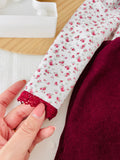 Conjunto Bordeaux Floral