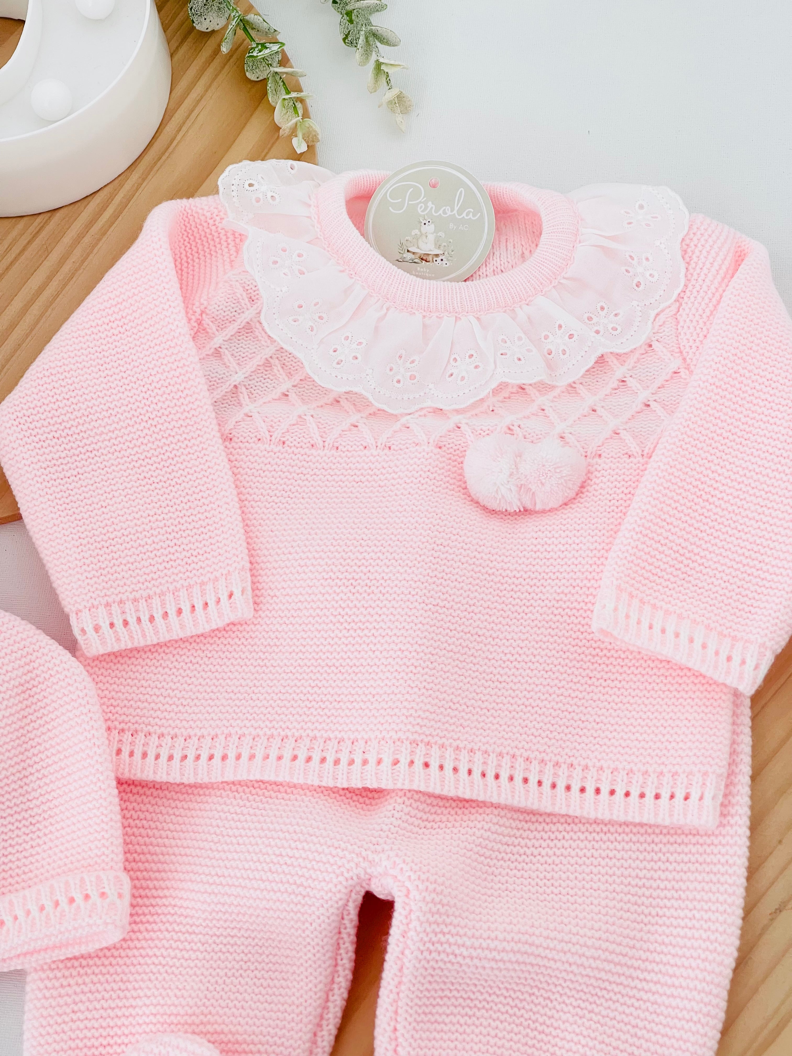 Conjunto malha Azul ou Rosa Outono/Inverno