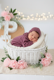 Babygrow e touca Berinjela em malha Outono Inverno
