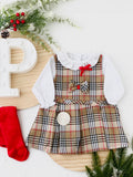 Conjunto padrão Burberry: vestido e blusa