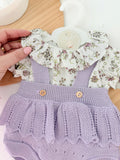 Fofo e blusa tema flores lilás 3-12M