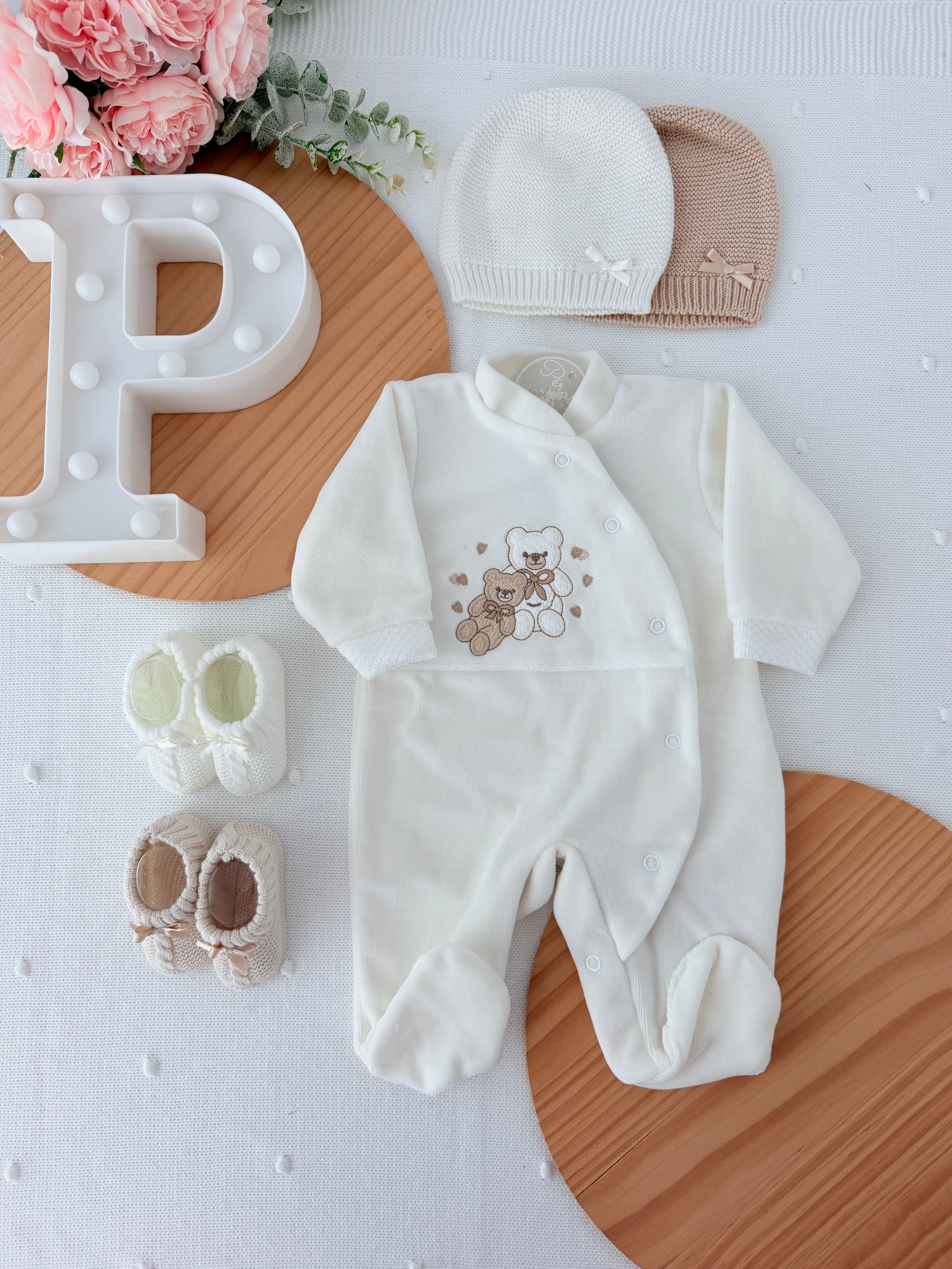 Babygrow corações em veludo