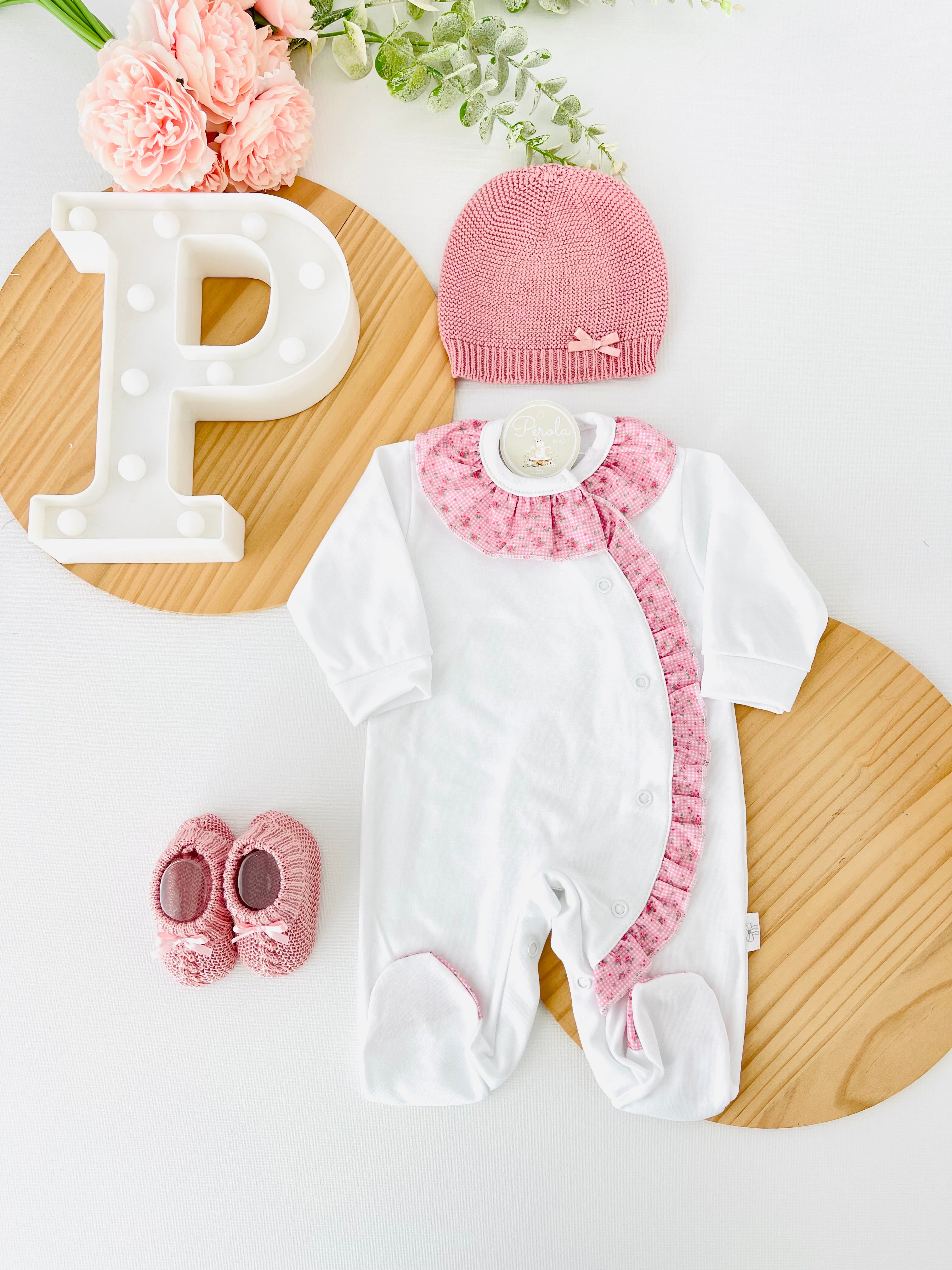 Babygrow em algodão - tema flores