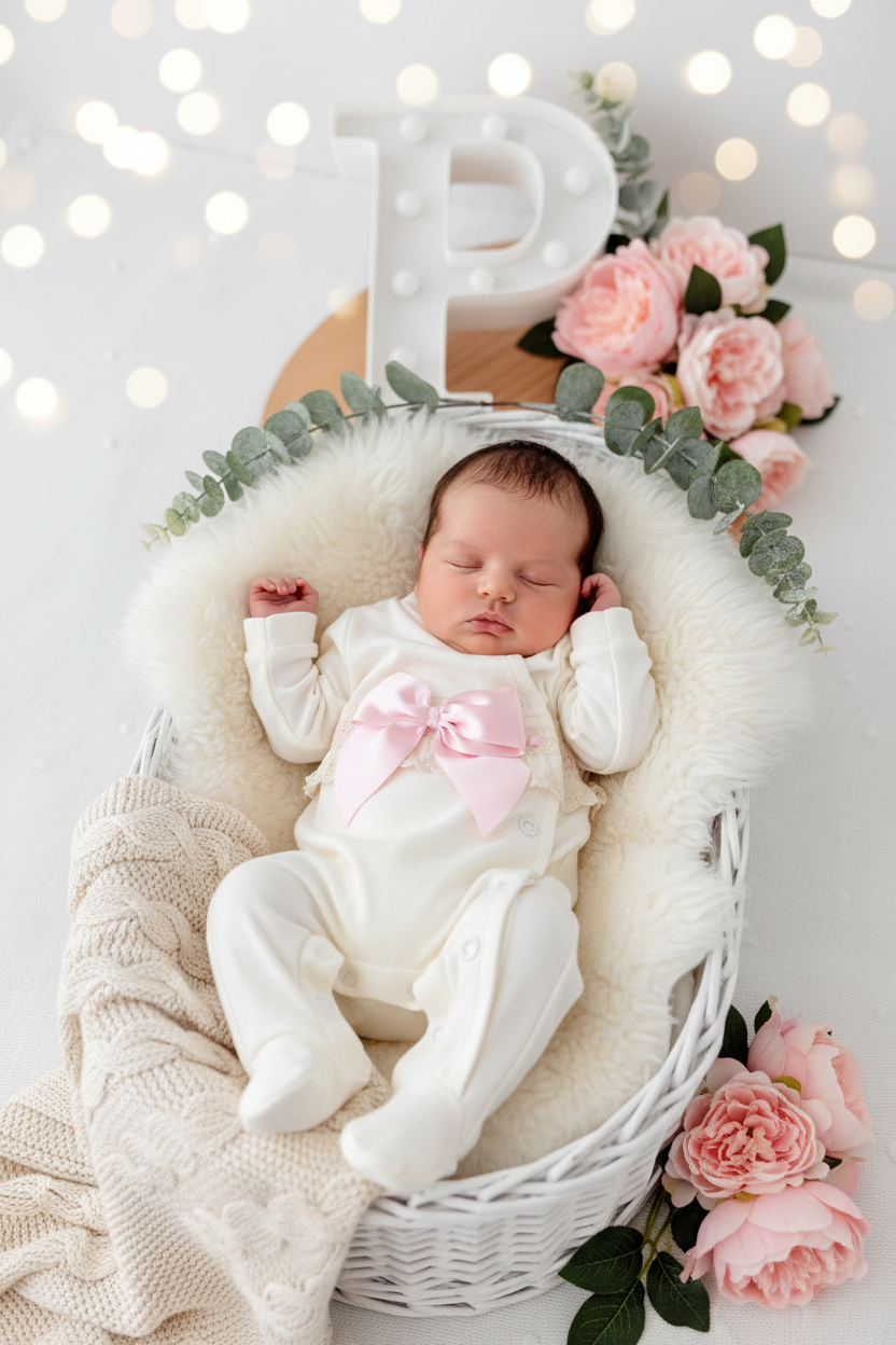 Babygrow pérola com renda