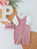 Conjunto recém nascido menina rosa velho : 3peças Outono/Inverno