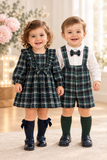 Vestido xadrez verde menina- 6-12-18M