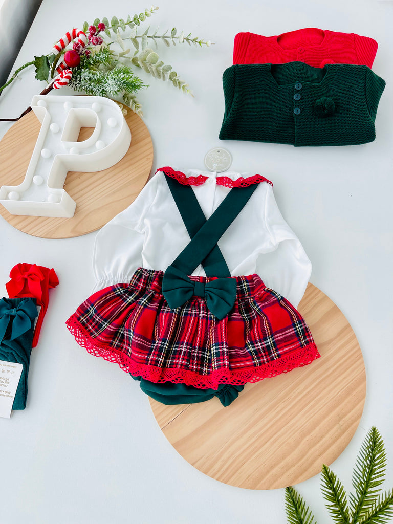 Conjunto xadrez de Natal: fofo e blusa
