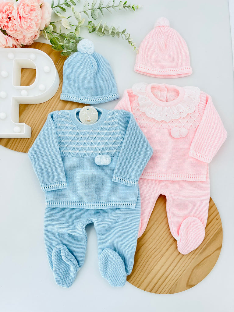 Conjunto malha Azul ou Rosa Outono/Inverno