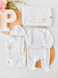 Conjunto primeira roupinha bolinhas veludo