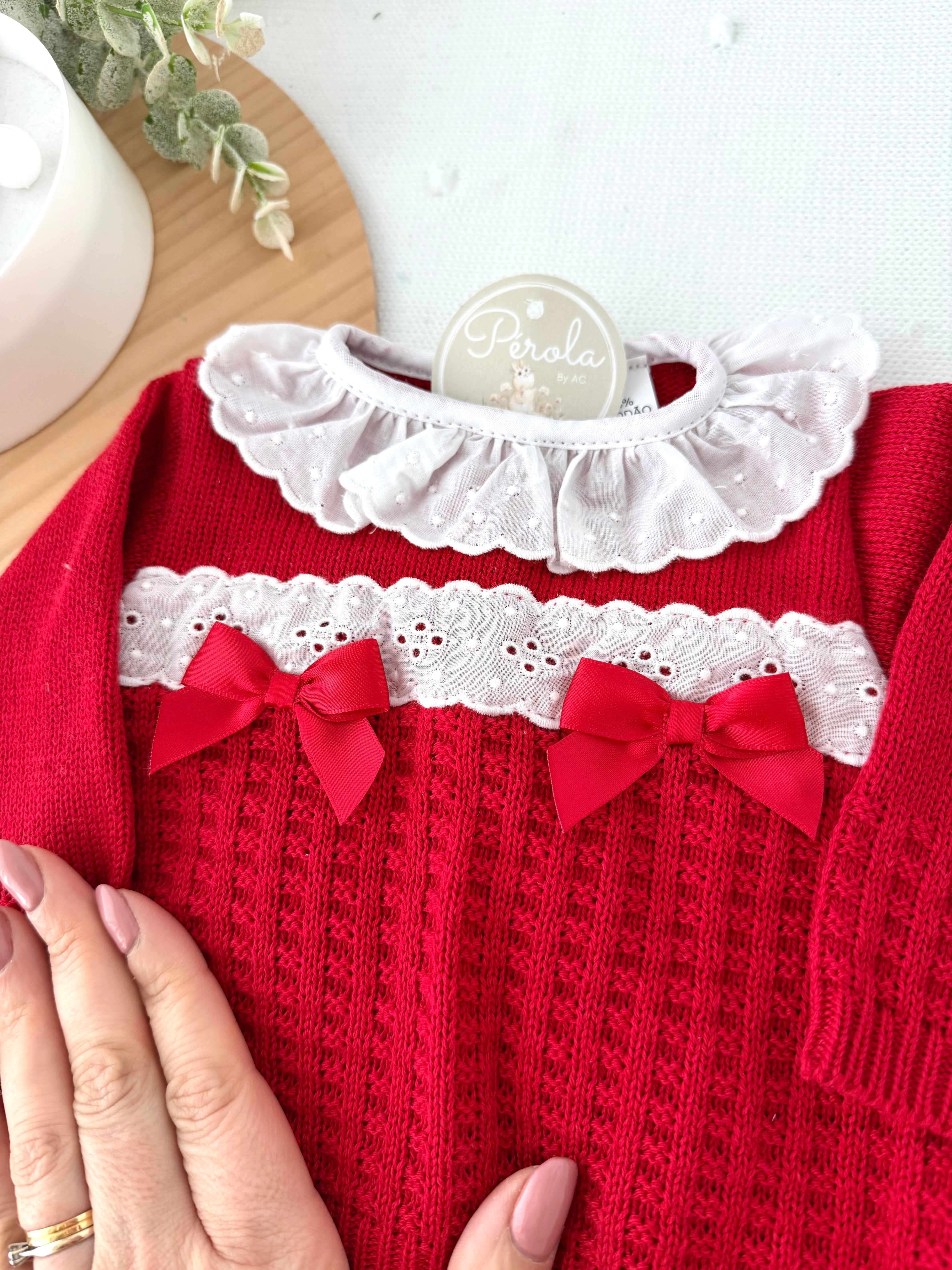 Conjunto rendinha: camisola, touca e calças Primavera Verão