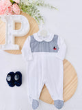 Babygrow algodão barco azul marinho